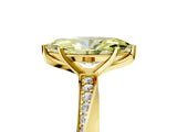 Yellow gold Fancy Yellow Marquise Cut Diamond Engagement Ring with Side Stone Accents and Four-Prong Setting_113