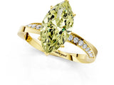 Yellow gold Fancy Yellow Marquise Cut Diamond Engagement Ring with Side Stone Accents and Four-Prong Setting_13