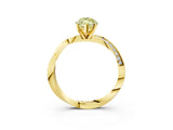 Yellow gold Fancy Yellow Marquise Cut Diamond Engagement Ring with Side Stone Accents and Four-Prong Setting_15