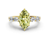 Yellow gold Fancy Yellow Marquise  Cut Diamond Five-Stone Prong Set White Gold Ring_51