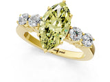 Yellow gold Fancy Yellow Marquise  Cut Diamond Five-Stone Prong Set White Gold Ring_52