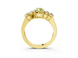 Yellow gold Fancy Yellow Marquise  Cut Diamond Five-Stone Prong Set White Gold Ring_54