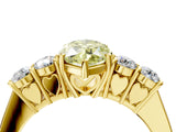 Yellow gold Fancy Yellow Marquise  Cut Diamond Five-Stone Prong Set White Gold Ring_55