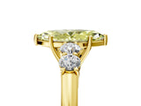 Yellow gold Fancy Yellow Marquise  Cut Diamond Five-Stone Prong Set White Gold Ring_56