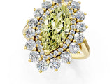 Yellow gold Fancy Yellow Marquise Cut Diamond Floral Double Halo Engagement Ring with Prong Setting_25