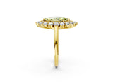 Yellow gold Fancy Yellow Marquise Cut Diamond Floral Double Halo Engagement Ring with Prong Setting_26