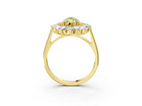 Yellow gold Fancy Yellow Marquise Cut Diamond Floral Double Halo Engagement Ring with Prong Setting_27