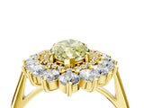 Yellow gold Fancy Yellow Marquise Cut Diamond Floral Double Halo Engagement Ring with Prong Setting_28