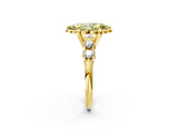 Yellow gold Fancy Yellow Marquise  Cut Diamond Floral Halo Engagement Ring with Shared Prong Setting 3