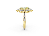 Yellow gold Fancy Yellow Marquise  Cut Diamond Floral Halo Pave Band with Prong Setting_2