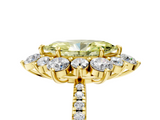 Yellow gold Fancy Yellow Marquise  Cut Diamond Floral Halo Pave Band with Prong Setting_5