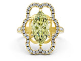 Yellow gold Fancy Yellow Marquise Cut Diamond Floral Halo Split Shank Prong Setting Ring_24