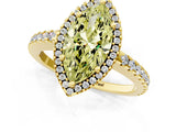 Yellow gold Fancy Yellow Marquise Cut Diamond Halo Engagement Ring with Pavé Band and Prong Setting_28