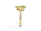 Yellow gold Fancy Yellow Marquise Cut Diamond Halo Pave Band with Four-Prong Setting_5
