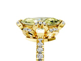 Yellow gold Fancy Yellow Marquise Cut Diamond Halo Pave Band with Four-Prong Setting_8