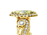 Yellow gold Fancy Yellow Marquise Cut Diamond Halo Ring with Milgrain Pavé Band and Four-Prong Setting_22