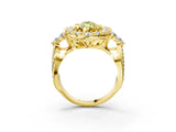 Yellow gold Fancy Yellow Marquise Cut Diamond Halo Ring with Pavé Band and Four-Prong Setting_20