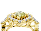 Yellow gold Fancy Yellow Marquise Cut Diamond Halo Ring with Pavé Band and Four-Prong Setting_21