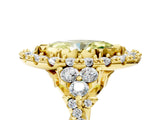 Yellow gold Fancy Yellow Marquise Cut Diamond Halo Ring with Pavé Band and Four-Prong Setting_22