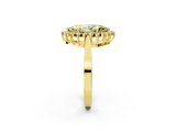 Yellow gold Fancy Yellow Marquise  Cut Diamond Halo Ring with Round Brilliant Halo and Solitaire Band_2