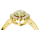 Yellow gold Fancy Yellow Marquise  Cut Diamond Halo Ring with Round Brilliant Halo and Solitaire Band_4