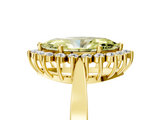 Yellow gold Fancy Yellow Marquise  Cut Diamond Halo Ring with Round Brilliant Halo and Solitaire Band_5