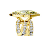 Yellow gold Fancy Yellow Marquise Cut Diamond Halo Ring with Round Split Shank and Prong Setting_41
