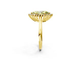 Yellow gold Fancy Yellow Marquise  Cut Diamond Halo Ring with Solitaire Band and Prong Setting_32