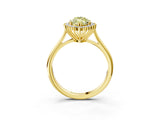 Yellow gold Fancy Yellow Marquise  Cut Diamond Halo Ring with Solitaire Band and Prong Setting_33