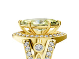 Yellow gold Fancy Yellow Marquise Cut Diamond Halo Ring with Split Shank and Bezel Accents and Four-Prong Setting_5