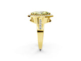 Yellow gold Fancy Yellow Marquise Cut Diamond Halo Ring with Split Shank and Bezel Accents and Prong Setting_2