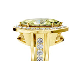 Yellow gold Fancy Yellow Marquise Cut Diamond Halo Ring with Split Shank and Bezel Accents and Prong Setting_5