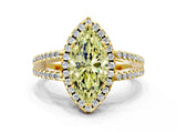 Yellow gold Fancy Yellow Marquise Cut Diamond Halo Split Shank Engagement Ring_39