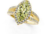 Yellow gold Fancy Yellow Marquise Cut Diamond Halo Split Shank Engagement Ring_40