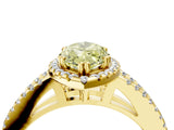 Yellow gold Fancy Yellow Marquise Cut Diamond Halo Split Shank Engagement Ring_43
