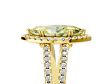 Yellow gold Fancy Yellow Marquise Cut Diamond Halo Split Shank Engagement Ring_44
