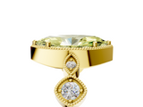 Yellow gold Fancy Yellow Marquise  Cut Diamond Milgrain Marquise Band with Prong Setting_8