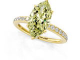 Yellow gold Fancy Yellow Marquise  Cut Diamond Pavé Band Ring with Four-Prong Setting_1