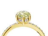 Yellow gold Fancy Yellow Marquise  Cut Diamond Pavé Band Ring with Four-Prong Setting_4