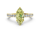 Yellow gold Fancy Yellow Marquise Cut Diamond Pavé Band Solitaire Ring with Prong Setting_17