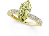 Yellow gold Fancy Yellow Marquise Cut Diamond Pavé Band Solitaire Ring with Prong Setting_18