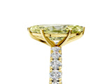 Yellow gold Fancy Yellow Marquise Cut Diamond Pavé Band Solitaire Ring with Prong Setting_22