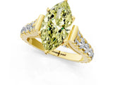 Yellow gold Fancy Yellow Marquise  Cut Diamond Pavé Band Solitaire with Four-Prong Setting_19