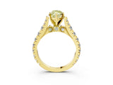 Yellow gold Fancy Yellow Marquise  Cut Diamond Pavé Band Solitaire with Four-Prong Setting_21