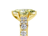 Yellow gold Fancy Yellow Marquise  Cut Diamond Pavé Band Solitaire with Four-Prong Setting_23