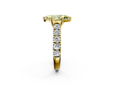 Yellow gold Fancy Yellow Marquise  Cut Diamond Pavé Band Solitaire with Four-Prong Setting_5