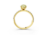 Yellow gold Fancy Yellow Marquise  Cut Diamond Pavé Band Solitaire with Four-Prong Setting_6
