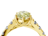 Yellow gold Fancy Yellow Marquise  Cut Diamond Pavé Band Solitaire with Four-Prong Setting_7