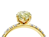 Yellow gold Fancy Yellow Marquise  Cut Diamond Pavé Band Solitaire with Four-Prong Setting_7