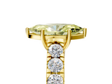 Yellow gold Fancy Yellow Marquise  Cut Diamond Pavé Band Solitaire with Four-Prong Setting_8